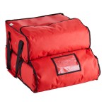 CaterGator Dash Red Nylon Heavy-Duty Insulated Soft-Sided Dual Compartment Pizza Delivery Bag - Holds Up To (3) 16 CaterGator Dash Red Nylon Heavy-Duty Insulated Soft-Sided Dual Compartment Pizza Delivery Bag - Holds Up To (3) 16
