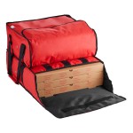CaterGator Dash Red Nylon Heavy-Duty Insulated Soft-Sided Dual Compartment Pizza Delivery Bag - Holds Up To (3) 16 CaterGator Dash Red Nylon Heavy-Duty Insulated Soft-Sided Dual Compartment Pizza Delivery Bag - Holds Up To (3) 16
