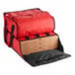 CaterGator Dash Red Nylon Heavy-Duty Insulated Soft-Sided Dual Compartment Pizza Delivery Bag - Holds Up To (3) 16 CaterGator Dash Red Nylon Heavy-Duty Insulated Soft-Sided Dual Compartment Pizza Delivery Bag - Holds Up To (3) 16