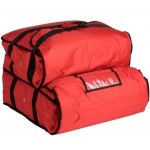 CaterGator Dash Red Nylon Heavy-Duty Insulated Soft-Sided Dual Compartment Pizza Delivery Bag - Holds Up To (3) 16 CaterGator Dash Red Nylon Heavy-Duty Insulated Soft-Sided Dual Compartment Pizza Delivery Bag - Holds Up To (3) 16