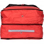 CaterGator Dash Red Nylon Heavy-Duty Insulated Soft-Sided Dual Compartment Pizza Delivery Bag - Holds Up To (3) 16 CaterGator Dash Red Nylon Heavy-Duty Insulated Soft-Sided Dual Compartment Pizza Delivery Bag - Holds Up To (3) 16