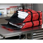 CaterGator Dash Red Nylon Heavy-Duty Insulated Soft-Sided Dual Compartment Pizza Delivery Bag - Holds Up To (3) 16 CaterGator Dash Red Nylon Heavy-Duty Insulated Soft-Sided Dual Compartment Pizza Delivery Bag - Holds Up To (3) 16