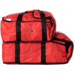 CaterGator Dash Red Nylon Heavy-Duty Insulated Soft-Sided Dual Compartment Pizza Delivery Bag - Holds Up To (3) 16 CaterGator Dash Red Nylon Heavy-Duty Insulated Soft-Sided Dual Compartment Pizza Delivery Bag - Holds Up To (3) 16