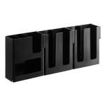 Choice Black 8-Section Countertop Cup, Lid and Napkin Organizer