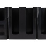Choice Black 8-Section Countertop Cup, Lid and Napkin Organizer