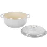 Lodge EC6D13 6 Qt. Oyster White Enameled Cast Iron Dutch Oven