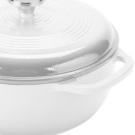 Lodge EC6D13 6 Qt. Oyster White Enameled Cast Iron Dutch Oven