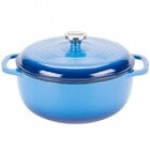 Lodge EC6D13 6 Qt. Oyster White Enameled Cast Iron Dutch Oven