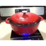 Lodge EC6D13 6 Qt. Oyster White Enameled Cast Iron Dutch Oven