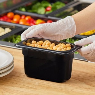 Carlisle 3068703 StorPlus 1/9 Size Black Polycarbonate Food Pan - 4 Carlisle 3068703 StorPlus 1/9 Size Black Polycarbonate Food Pan - 4