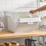 Baker's Lane 12.6 Gallon / 200 Cup Shelf Ingredient Bin with Flip Lid, Label Sheet, and Scoop