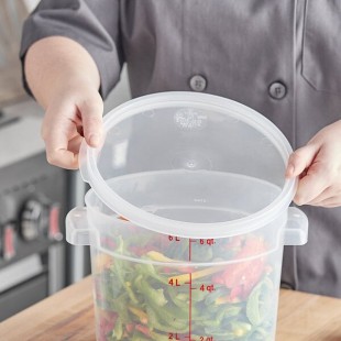 Vigor 6 and 8 Qt. Translucent Round Polypropylene Food Storage Container Lid Vigor 6 and 8 Qt. Translucent Round Polypropylene Food Storage Container Lid