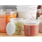 Choice 1 Qt. Clear Round Polycarbonate Food Storage Container with Lid - 12/Case