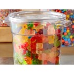 Choice 1 Qt. Clear Round Polycarbonate Food Storage Container with Lid - 12/Case