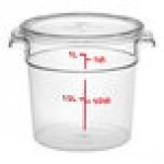 Choice 1 Qt. Clear Round Polycarbonate Food Storage Container with Lid - 12/Case
