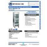 Beverage-Air HBR23HC-1-HG 1 Section Glass Half Door Bottom-Mounted Reach-In Refrigerator with LED Lighting - 23 Cu. Ft. Beverage-Air HBR23HC-1-HG 1 Section Glass Half Door Bottom-Mounted Reach-In Refrigerator with LED Lighting - 23 Cu. Ft.