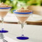 Acopa Tropic 15 oz. Martini Glass with Blue Rim and Base - 12/Case
