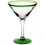 Acopa Tropic 15 oz. Martini Glass with Blue Rim and Base - 12/Case