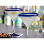 Acopa Tropic 15 oz. Martini Glass with Blue Rim and Base - 12/Case