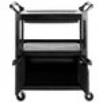 Rubbermaid® FG345700BLA Black Utility Cart with Lockable Doors and Sliding Drawer Rubbermaid® FG345700BLA Black Utility Cart with Lockable Doors and Sliding Drawer