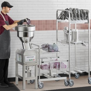 Robot Coupe CL60 2-Speed Workstation Continuous Feed Food Processor with Full Moon Pusher Feed, Bulk Feed & 16 Discs - 208-240V, 3 Phase, 3 hp