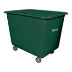 Royal Basket Trucks 10 Cu. Ft. Gray Poly Truck with Steel Base and 2 Rigid / 2 Swivel Casters R08-GRX-PGC-4UNN