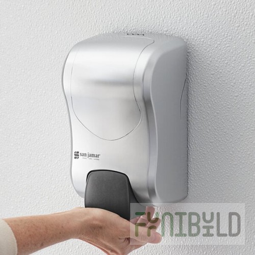 San Jamar SF970SS Summit Rely Silver Manual Foam Hand Soap and Sanitizer Dispenser - 5 3/16