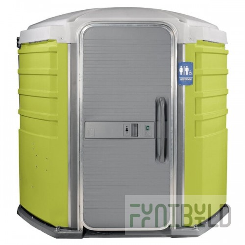 PolyJohn SA1-1004 We'll Care III Lime Green Wheelchair Accessible Portable Restroom - Assembled
