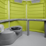 PolyJohn SA1-1004 We'll Care III Lime Green Wheelchair Accessible Portable Restroom - Assembled