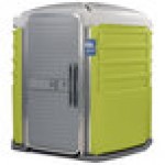 PolyJohn SA1-1004 We'll Care III Lime Green Wheelchair Accessible Portable Restroom - Assembled