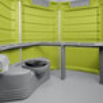 PolyJohn SA1-1004 We'll Care III Lime Green Wheelchair Accessible Portable Restroom - Assembled