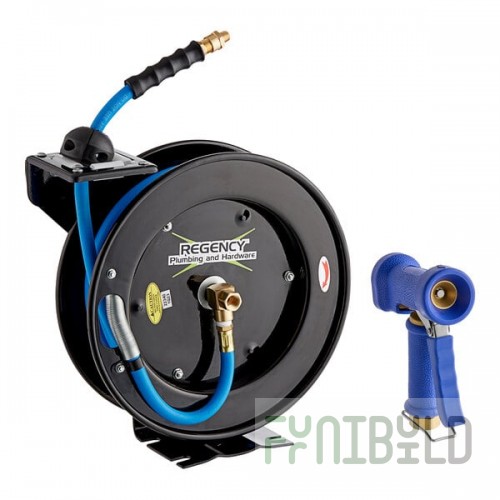 Regency Open Powder-Coated Steel Hose Reel with 15' x 3/8
