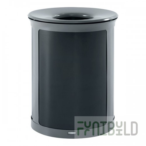 Rubbermaid® Enhance 2172852 33 Gallon Pearl Gray Round Decorative Trash Can