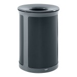 Rubbermaid® Enhance 2172852 33 Gallon Pearl Gray Round Decorative Trash Can