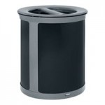 Rubbermaid® Enhance 2172852 33 Gallon Pearl Gray Round Decorative Trash Can