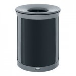 Rubbermaid® Enhance 2172852 33 Gallon Pearl Gray Round Decorative Trash Can