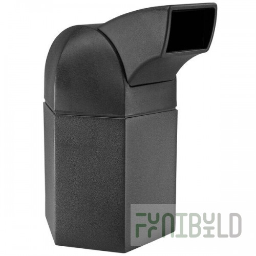 Commercial Zone 73800199 PolyTec 45 Gallon Black Hexagon Trash Can and Drive-Thru Lid Set