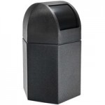 Commercial Zone 73800199 PolyTec 45 Gallon Black Hexagon Trash Can and Drive-Thru Lid Set Commercial Zone 73800199 PolyTec 45 Gallon Black Hexagon Trash Can and Drive-Thru Lid Set