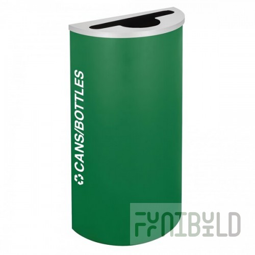 Ex-Cell Kaiser RC-KDHR-C EGX Kaleidoscope Collection Emerald Texture 8 Gallon Customizable Half-Round Cans / Bottles Receptacle