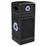 Commercial Zone 747301 Polytec 42 Gallon Black Square Recycling Container and Black Dome Lid with Mixed Recycling Slot Commercial Zone 747301 Polytec 42 Gallon Black Square Recycling Container and Black Dome Lid with Mixed Recycling Slot