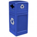 Commercial Zone 747301 Polytec 42 Gallon Black Square Recycling Container and Black Dome Lid with Mixed Recycling Slot Commercial Zone 747301 Polytec 42 Gallon Black Square Recycling Container and Black Dome Lid with Mixed Recycling Slot