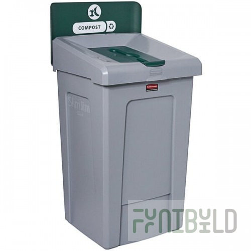 Rubbermaid® Slim Jim 2171555 33 Gallon Single-Stream Compost Recycling Station with Lid