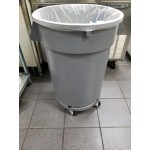 Continental Huskee 44 Gallon Gray Round Trash Can, Lid, and Dolly Kit Continental Huskee 44 Gallon Gray Round Trash Can, Lid, and Dolly Kit