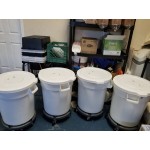 Continental Huskee 44 Gallon Gray Round Trash Can, Lid, and Dolly Kit Continental Huskee 44 Gallon Gray Round Trash Can, Lid, and Dolly Kit