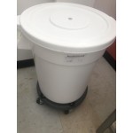 Continental Huskee 44 Gallon Gray Round Trash Can, Lid, and Dolly Kit Continental Huskee 44 Gallon Gray Round Trash Can, Lid, and Dolly Kit