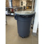 Continental Huskee 44 Gallon Gray Round Trash Can, Lid, and Dolly Kit Continental Huskee 44 Gallon Gray Round Trash Can, Lid, and Dolly Kit