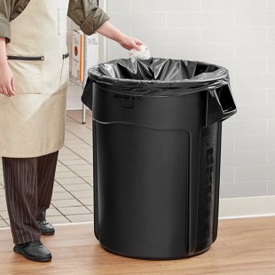 Rubbermaid® 1779739 BRUTE 55 Gallon Black Executive Round Trash Can