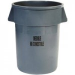 Rubbermaid® 1779739 BRUTE 55 Gallon Black Executive Round Trash Can