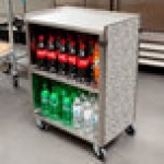 Lakeside 610GS 3 Shelf Standard Duty Stainless Steel Utility Cart with Enclosed Base and Gray Sand Finish - 16 1/2