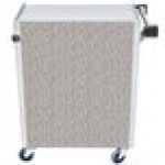 Lakeside 610GS 3 Shelf Standard Duty Stainless Steel Utility Cart with Enclosed Base and Gray Sand Finish - 16 1/2